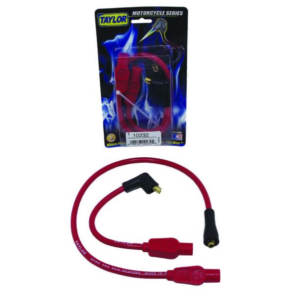 TAY10232 Motorcycle Spark Plug Wire Set - 8 mm Spiro Pro, Red