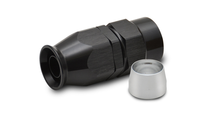 VIB28004 4 AN PTFE to 4 AN Female Hose End Fitting, Straight - Black Anodized