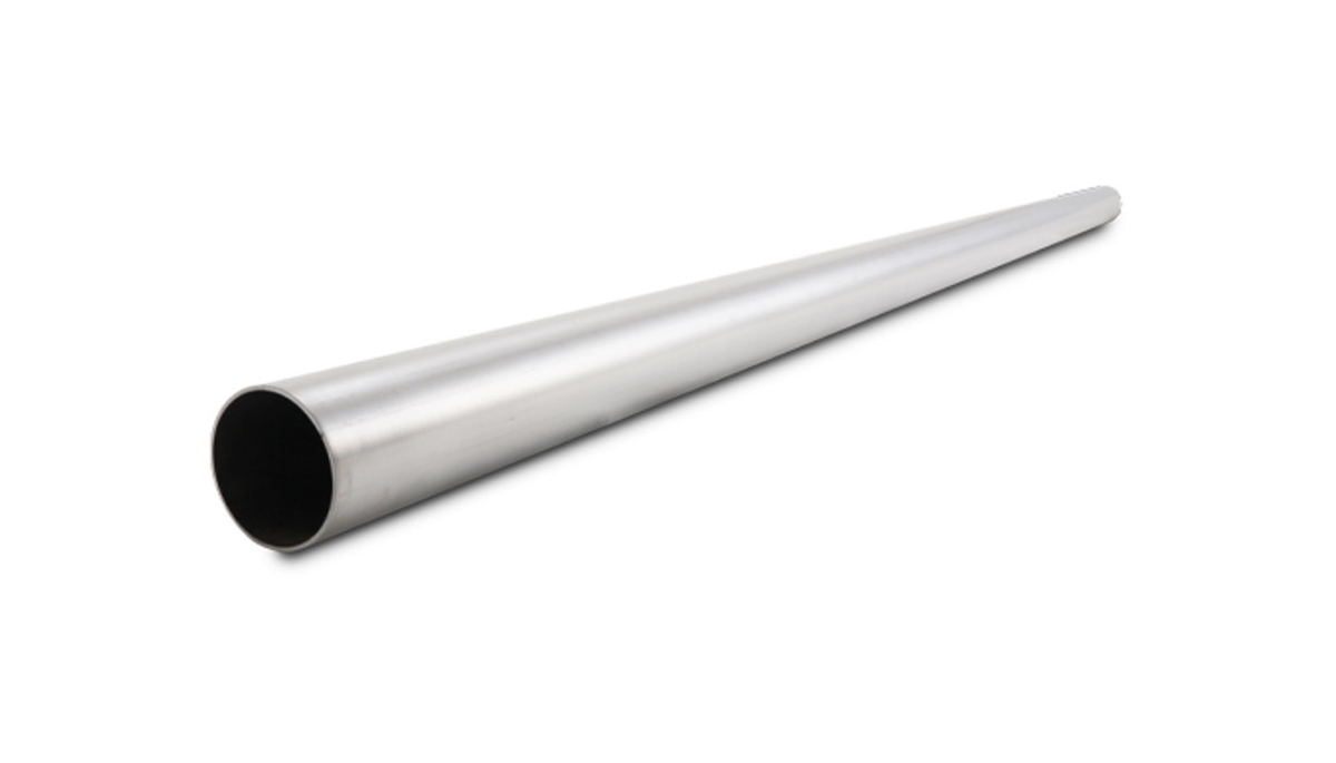 VIB13384 1.7 in. 304 Stainless Steel Brushed Straight Exhaust Pipe Tubing - Brushed Natural