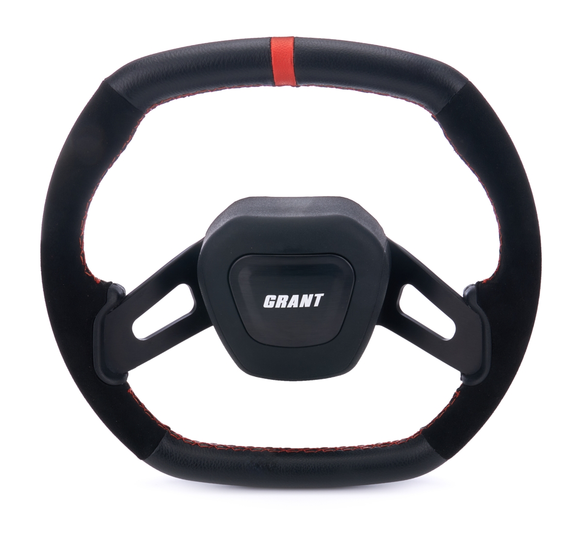 Grant GRT686 C8 Performance Steering Wheel - Black Anodized with Orange Stripe Center