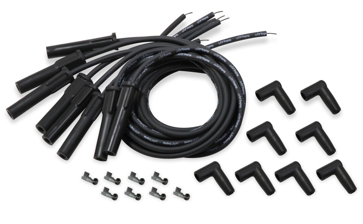 HLY561-113 Universal Cut-to-Fit Design Spark Plug Wire Set for GM LS Engines, Black