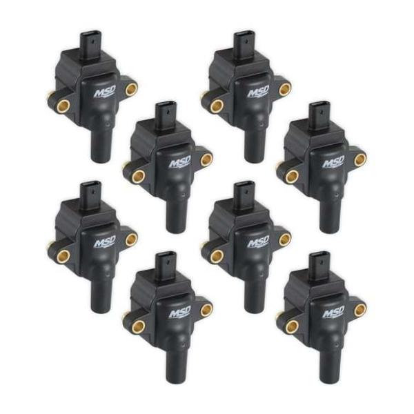 MSD Ignition MSD828383 Female Socket Coil for Ford Godzilla 7.3L - Black - Pack of 8