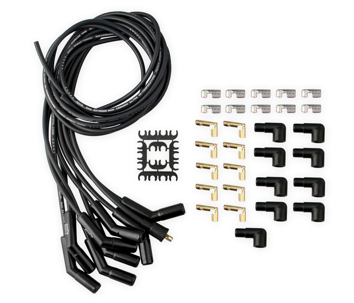 ACL9002CK 8 mm Spark Plug Wire Set with 135 Deg Ceramic Boots - Black