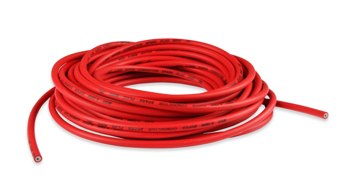 MSD Ignition MSD34029 8.5 mm x 50 ft. Super Conductor Plug Wire - Red