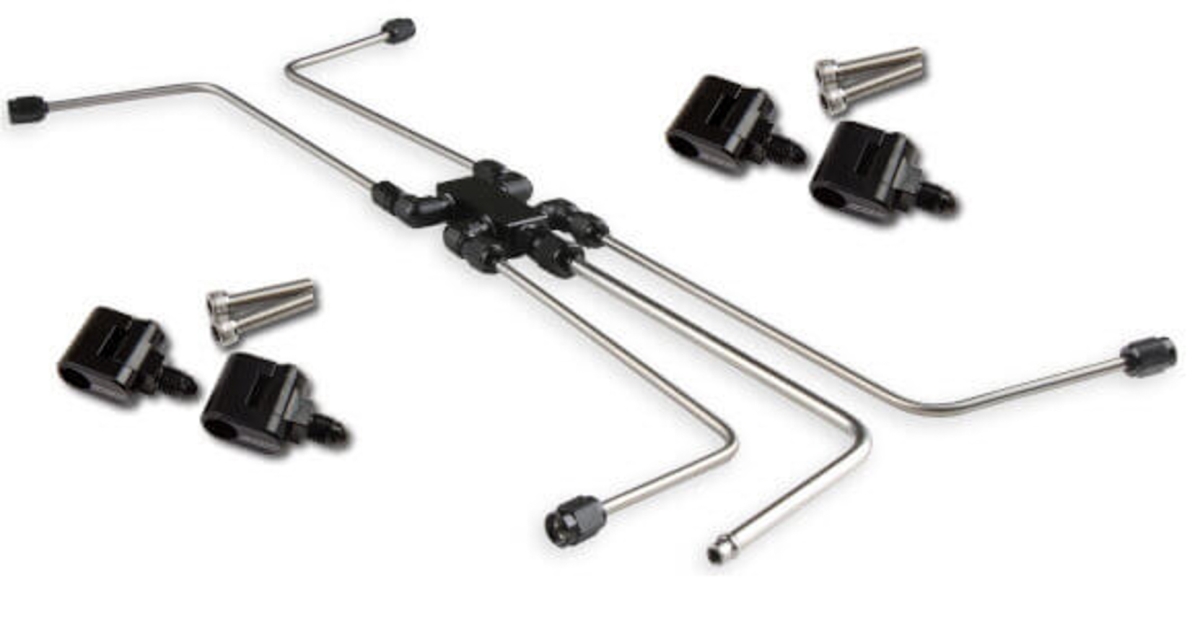 0041ERL Hard Line Design Steam Tube Kit for GM LS Engines, Black Anodized