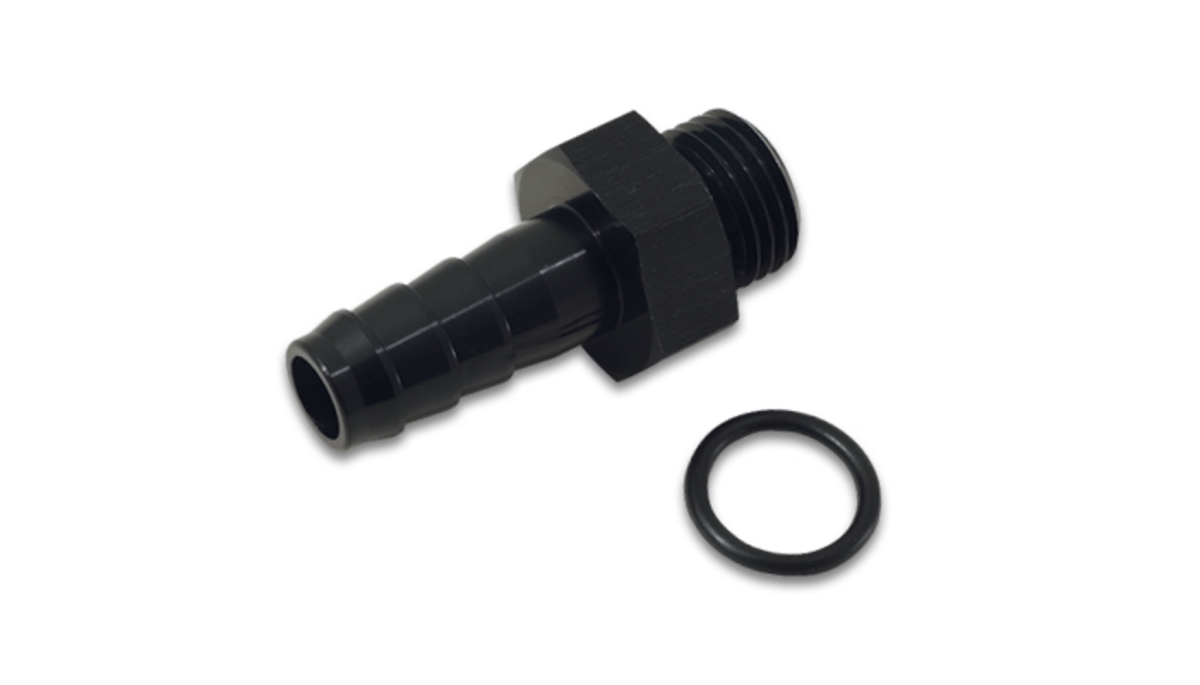 VIB11317 6AN Male Cut Straight Fitting, Black Anodized
