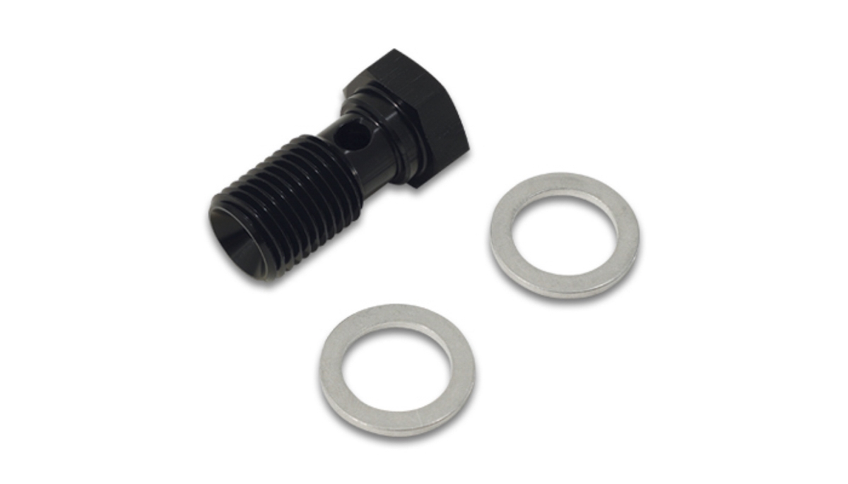 VIB11457 12 mm Male x 1.5 in. x 20 mm Banjo Bolt Fitting - Black Anodized