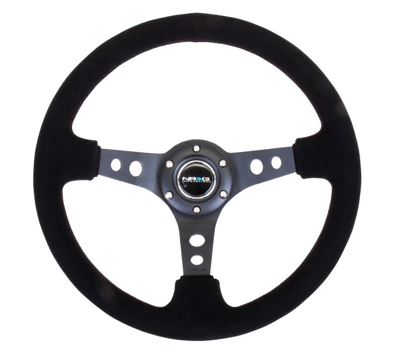 NRGRST-006-S Performance Steering Wheel - 350 mm Dia., 3 in. Dish, Black Suede