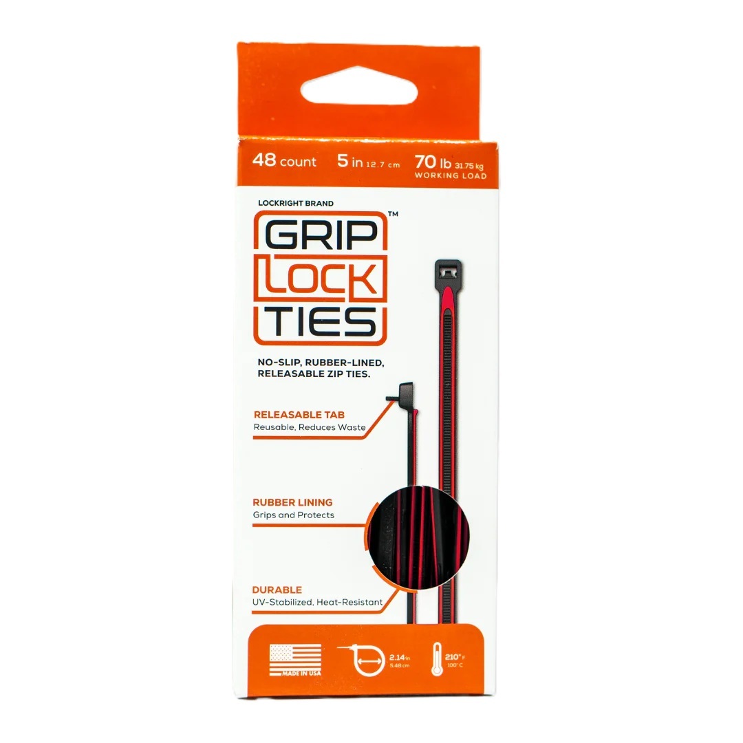 GLTG5-BKRD-X48 5 in. Releasable Zip Cable Ties - Black & Red - Pack of 48