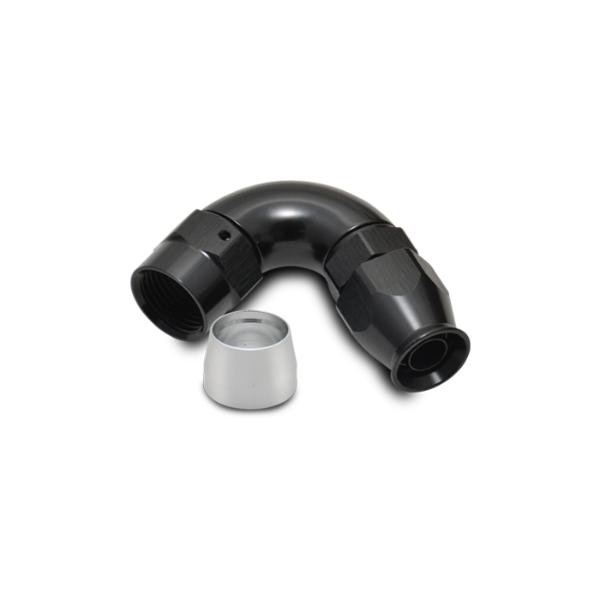 VIB28206 High-Flow Hose End Fitting - 120 deg, -6AN, Black Anodized