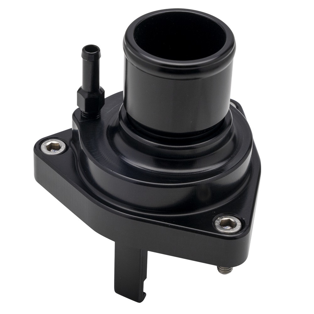 BSPBLK90524 Straight Thermostat Housing for GM LT Engine Black - Black Anodized