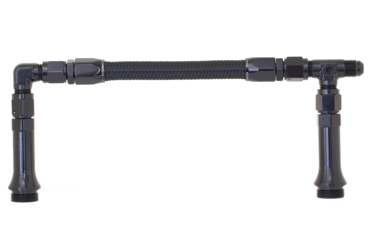 RHP5150-06-2 6 AN Dual Feed Carburetor Fuel Line Kit - Black Anodized