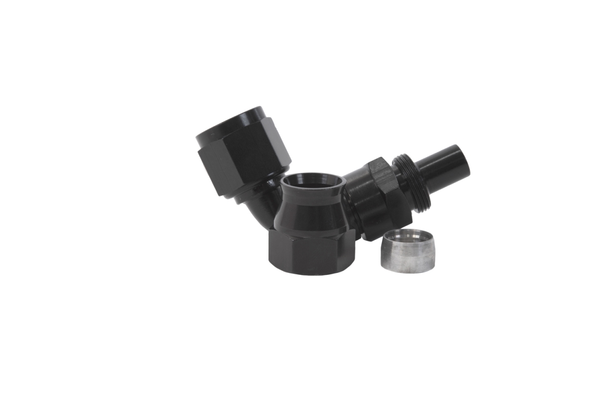 AFS15355 8AN 90 Deg PTFE Hose End - Black Anodized