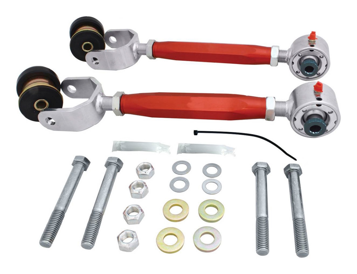 5254 Upper Rear Adjustable Trailing Arms for 1978-1996 GM B-Body - Red Anodized - Pack of 2