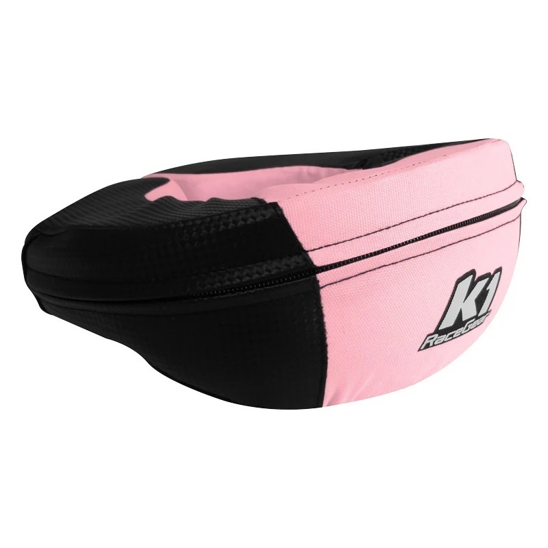 K1R15-NEC-CAP-J 360 deg Junior Padded Carbon Look Polyester Neck Collar Support, Carbon & Pink - Youth Size