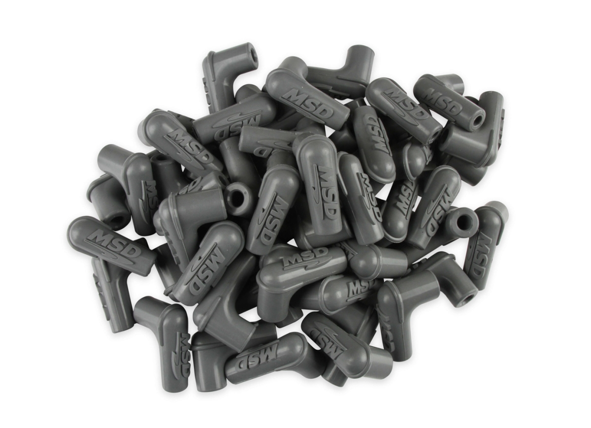 MSD Ignition MSD34514 90 deg Silicone Spark Plug Boots, Gray - Pack of 50