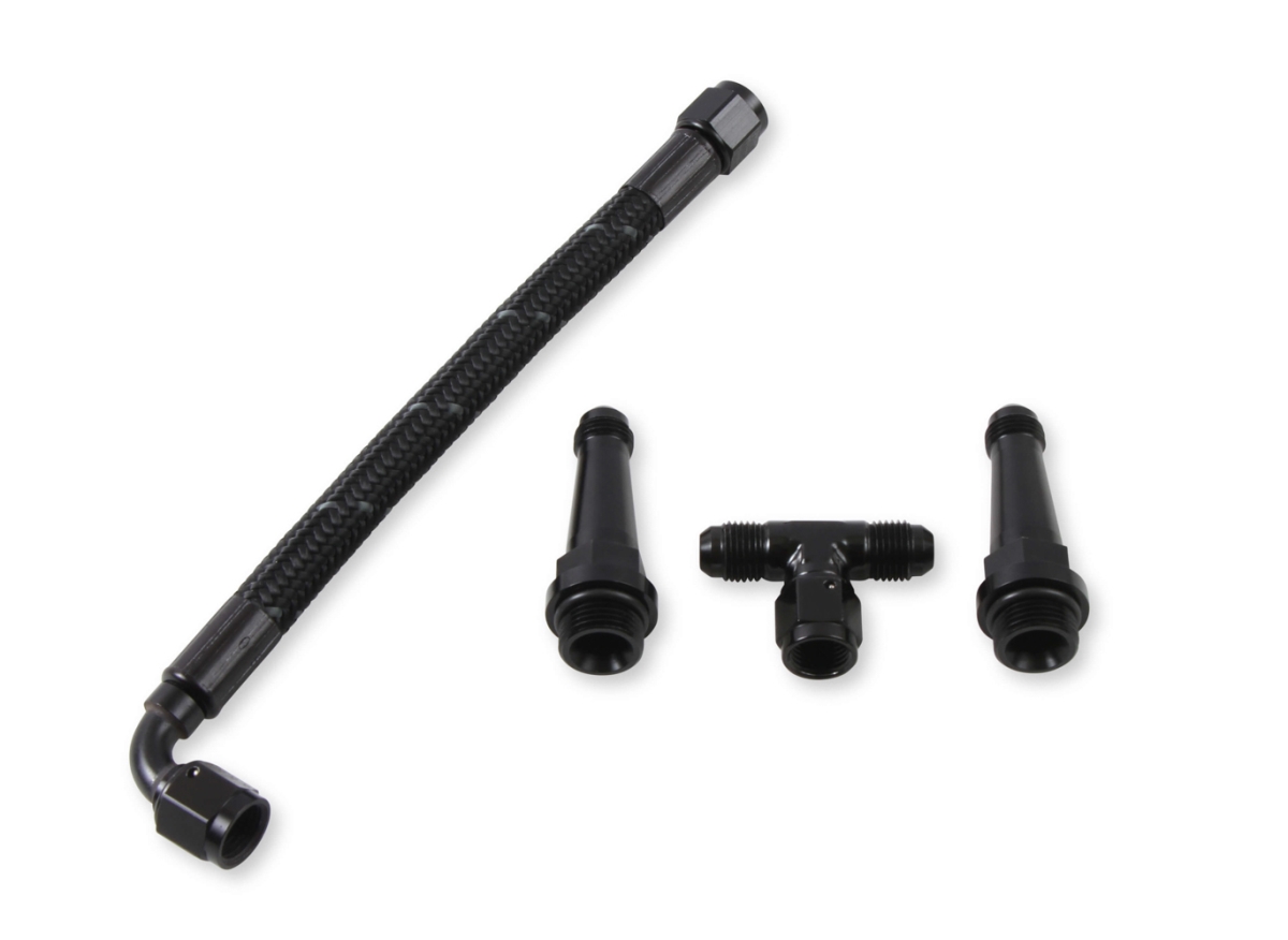 HLY534-236 6 AN EFI Stealth Stainless Crossover Braided Fuel Line Lit
