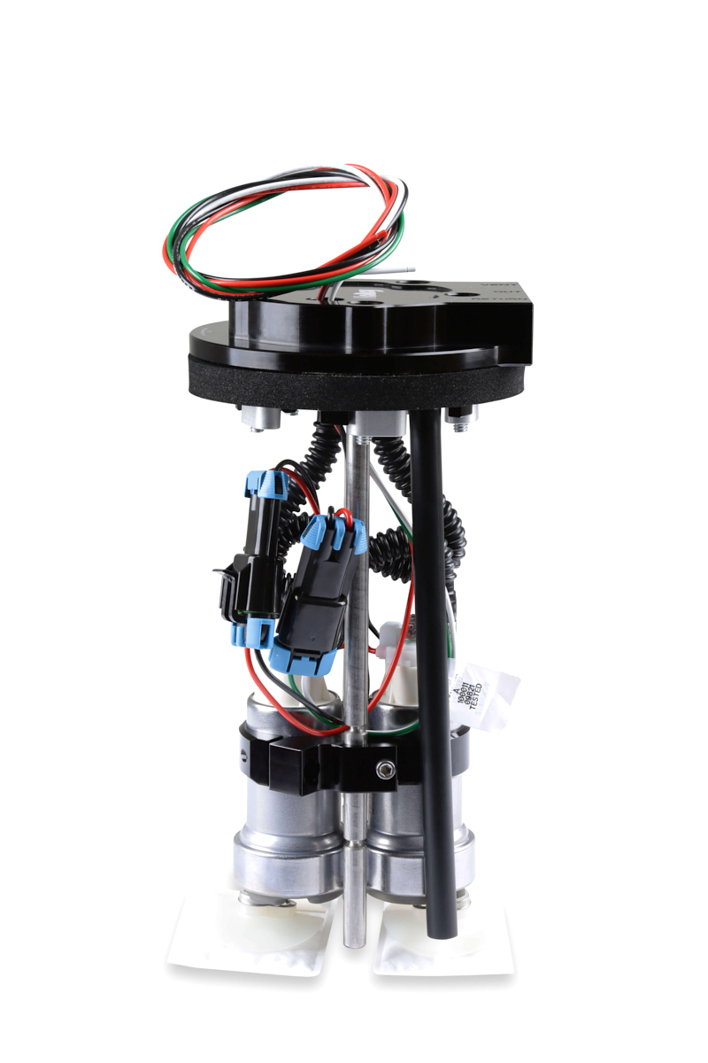 HLY12-173 Dual In-Tank Fuel Pump Module - 450 LPH, Return Style, Black Anodized