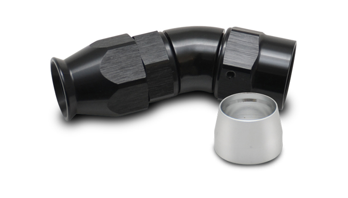 VIB28308 8AN 30 Deg High Flow Hose End Fitting - Black Anodized
