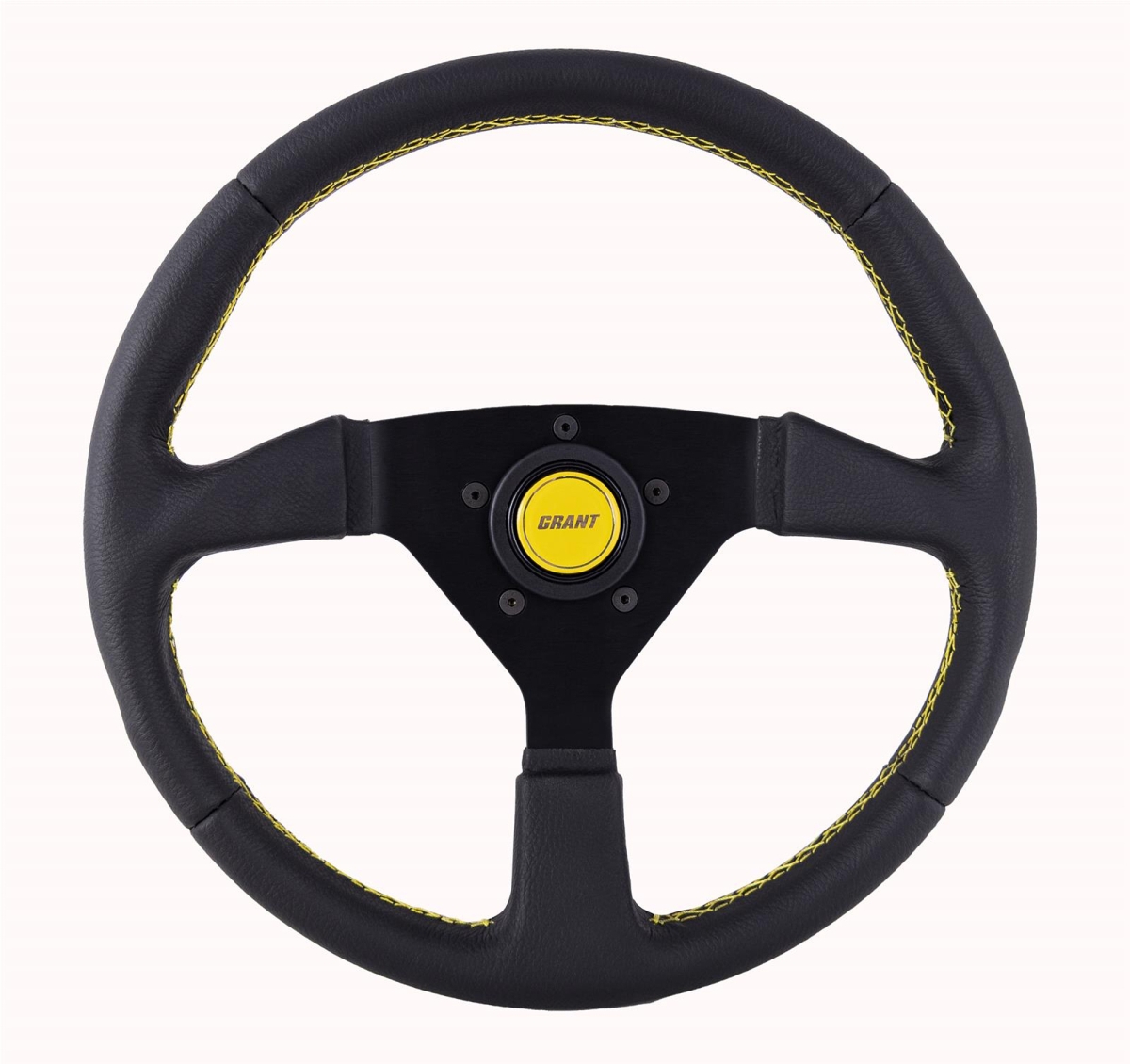 Grant GRT627 13.75 in. Wrapped Steering Wheel - Black Anodized & Yellow