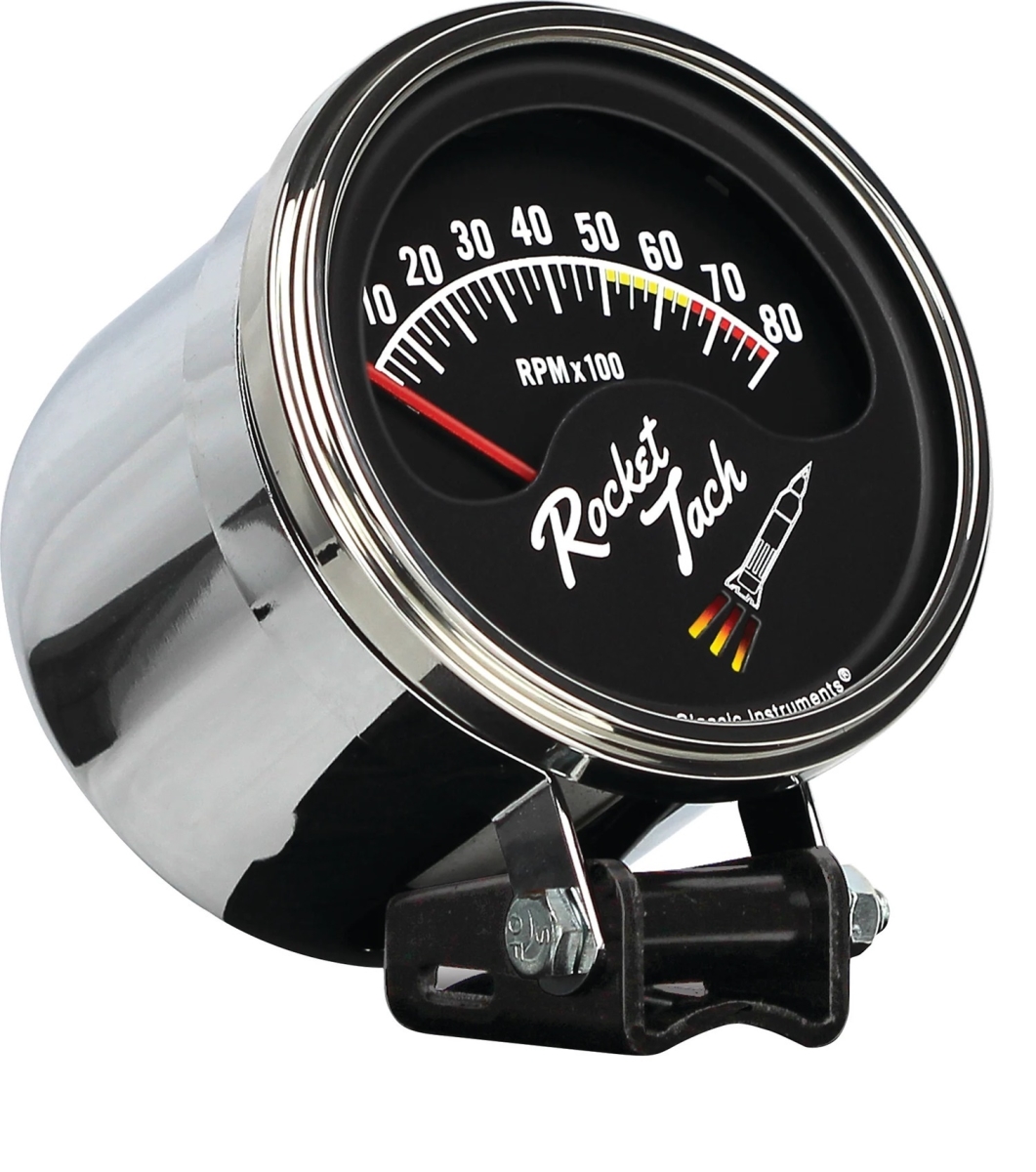 CLART80SLF Rocket Analog Tachometer - Black Face