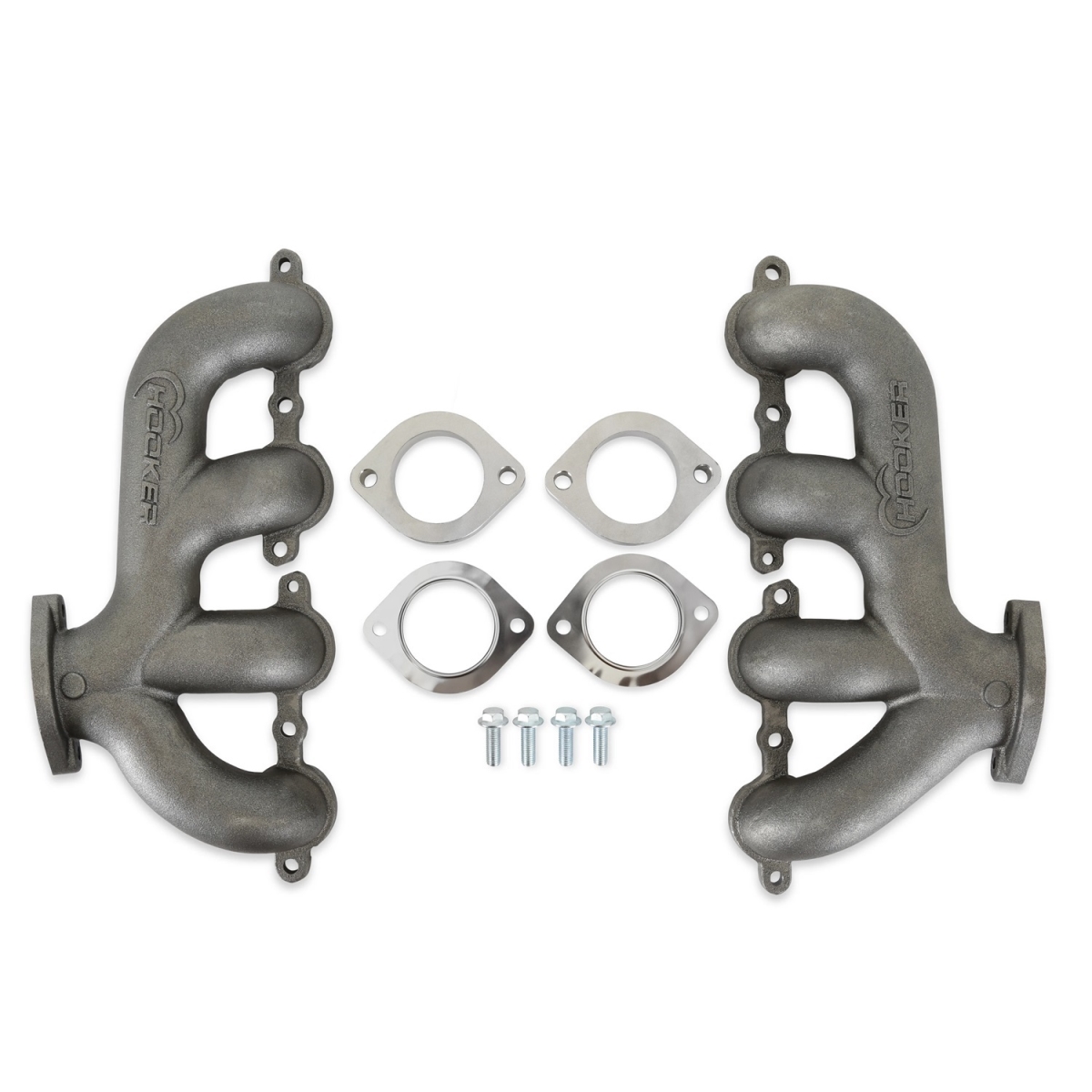 Hooker HKR8505HKR 2.5 in. Exhaust Manifold Set for GM LS Rear Dump Applications, Natural