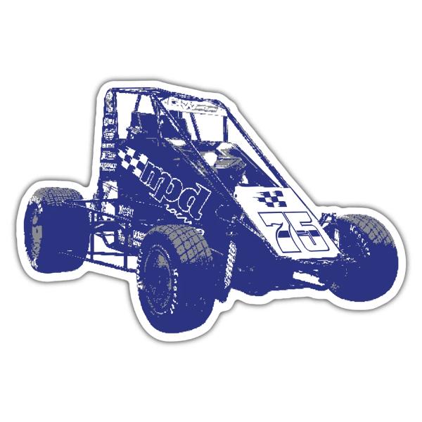 MPD020 4.96 x 3.32 in. Sticker Sprint Car Decal