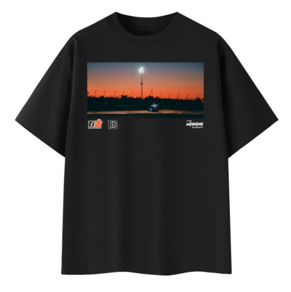 TIP9147L Logo Sprint Car & the Winning Element Script Front T-Shirt, Black - Large