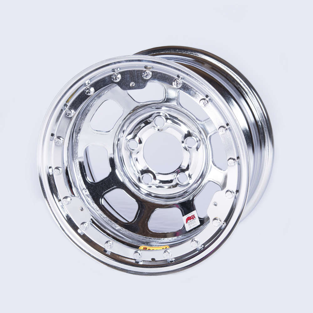 58D52ICLK 15 x 8 in. Steel Chrome D-Hole Beadlock Wheel - 2 in. Backspace, 5 x 5 in. Bolt Pattern