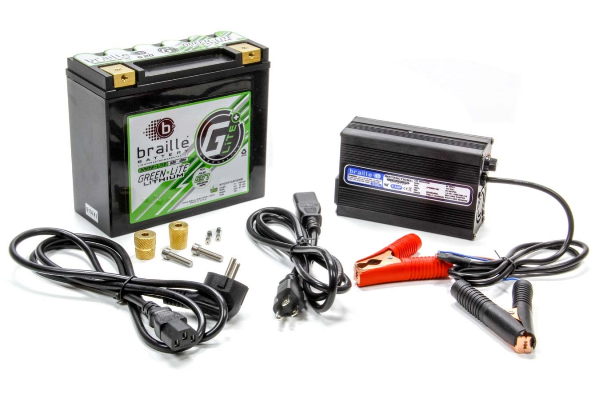Picture of Braille Battery G20C 12V Green-Lite Battery & Charger Kit with Lithium 697 Cranking Amps