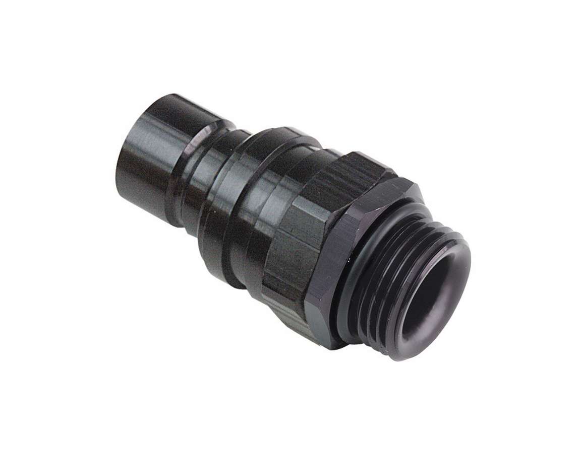 32108 Quick Release 8 AN Male O-Ring Boss Plug Valved, Black