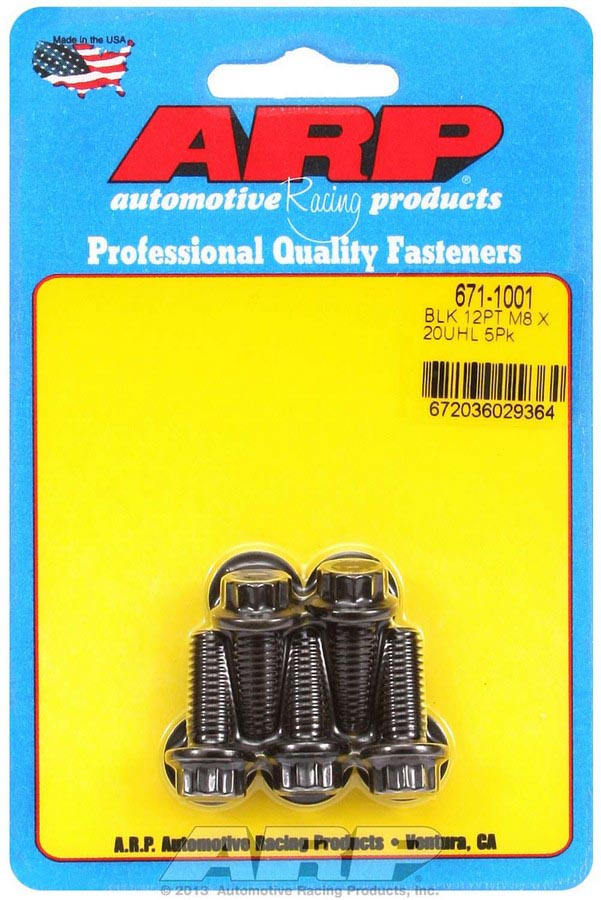 671-1001 8 x 1.25 x 20 mm 12-Point Chromoly Steel Bolt Kit - Pack of 5