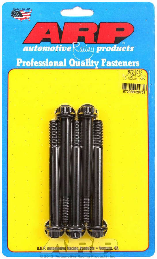 672-1012 10 x 1.5 x 100 mm 12-Point Chromoly Steel Bolt Kit - Pack of 5