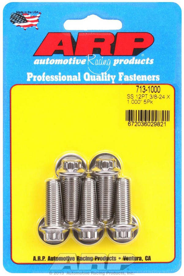 713-1000 0.38-24 x 1 in. 12-Point Stainless Steel Bolt Kit - Pack of 5