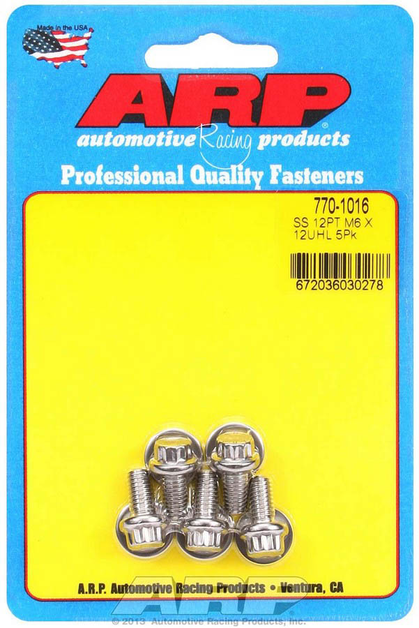 770-1016 6 x 4 x 12 mm 12-Point Stainless Steel Bolt Kit - Pack of 5