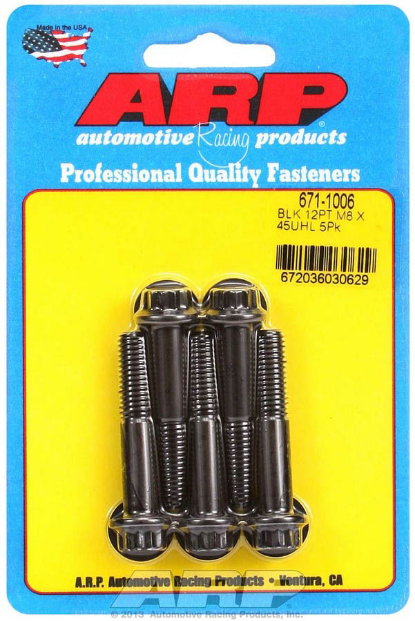 671-1006 8 x 1.25 x 45 mm 12-Point Chromoly Steel Bolt Kit - Pack of 5