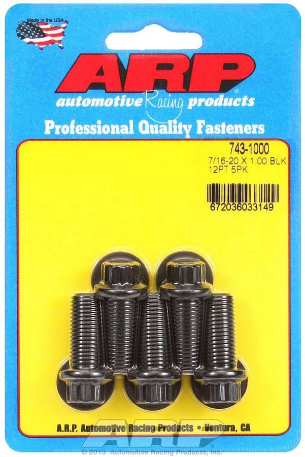 743-1000 0.44-20 x 1 in. 12-Point Chromoly Steel Bolt Kit - Pack of 5