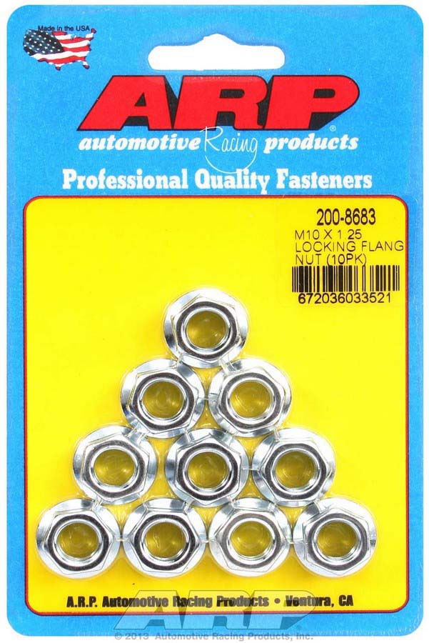 200-8683 M10 x 1.25 in. Locking Flange Nuts - Pack of 10