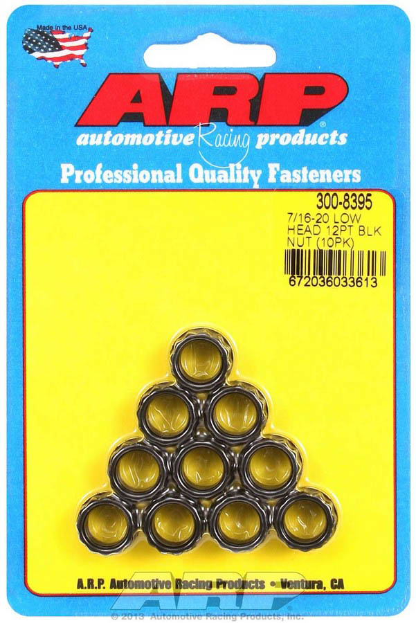 300-8395 0.44-20 in. 12-Point Black Oxide Nuts - Pack of 10