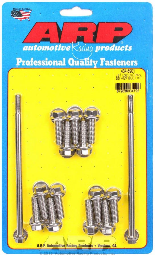 434-6901 6-Point Stainless Steel Oil Pan Bolt Kit for Small Block Chevrolet LS1 & LS2