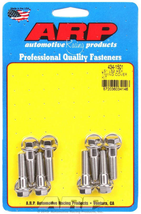 434-1501 6-Point Stainless Steel Timing Cover Bolt Kit for Small Block Chevrolet LS1 & LS2