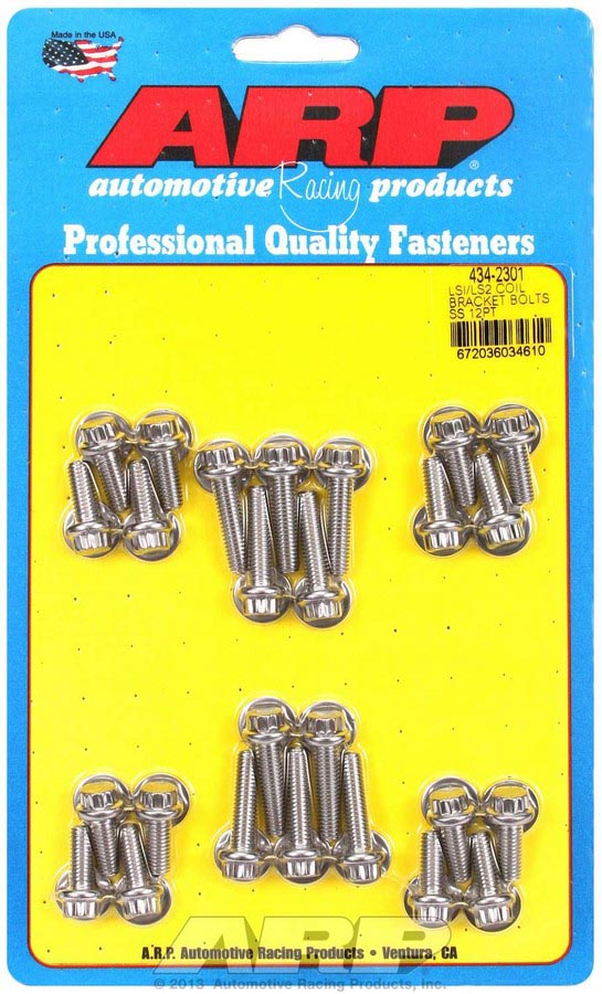 434-2301 12-Point Stainless Steel Coil Bracket Bolt Kit for Chevrolet LS1 & LS2
