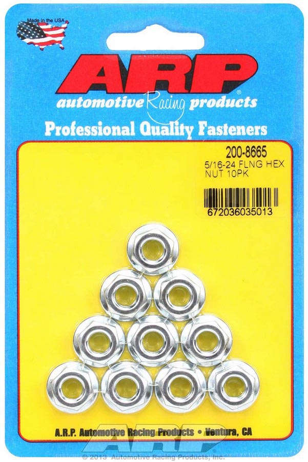 200-8665 0.31 in.-24 Hex Serrated Flange Nuts, Pack of 10