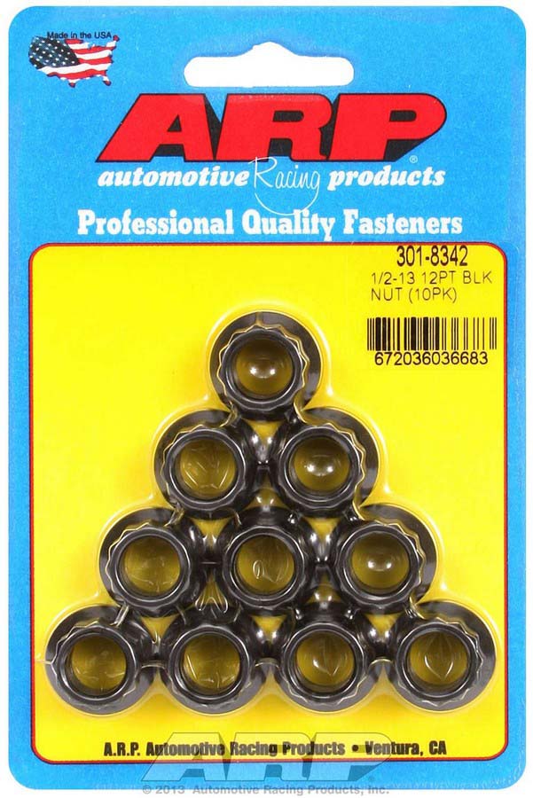 301-8342 0.5 in.-13 12 Point Chrome Moly Nut Kit, Pack of 10