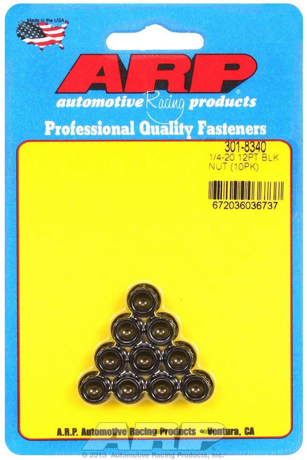 301-8340 0.25 in.-20 12 Point Chrome Moly Nut Kit, Pack of 10