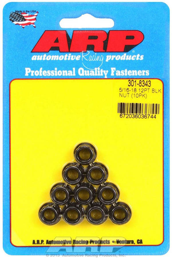 301-8343 0.31 in.-18 12 Point Chrome Moly Nut Kit, Pack of 10