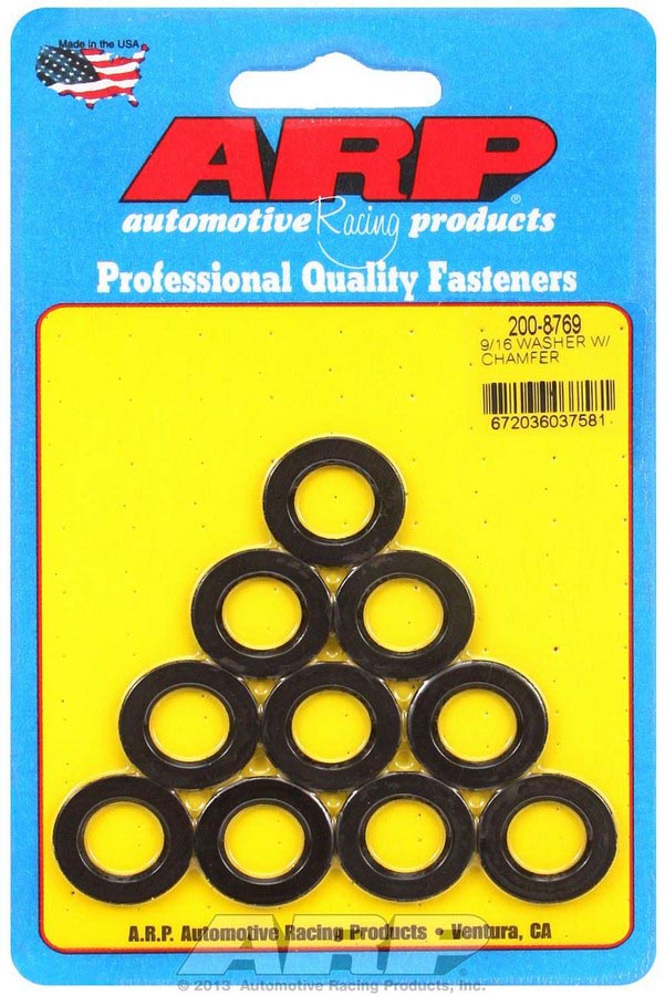 200-8769 0.56 x 1 in. Black Harmonic Balancer Washers with Chamfer, Pack of 10