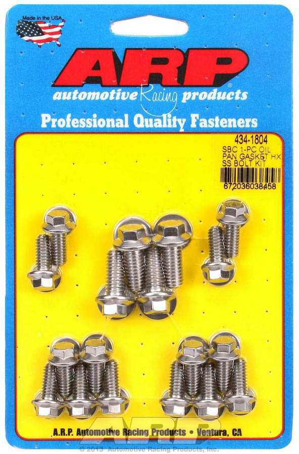 434-1804 Stainless Steel Oil Pan Bolt Kit for Small Block Chevrolet