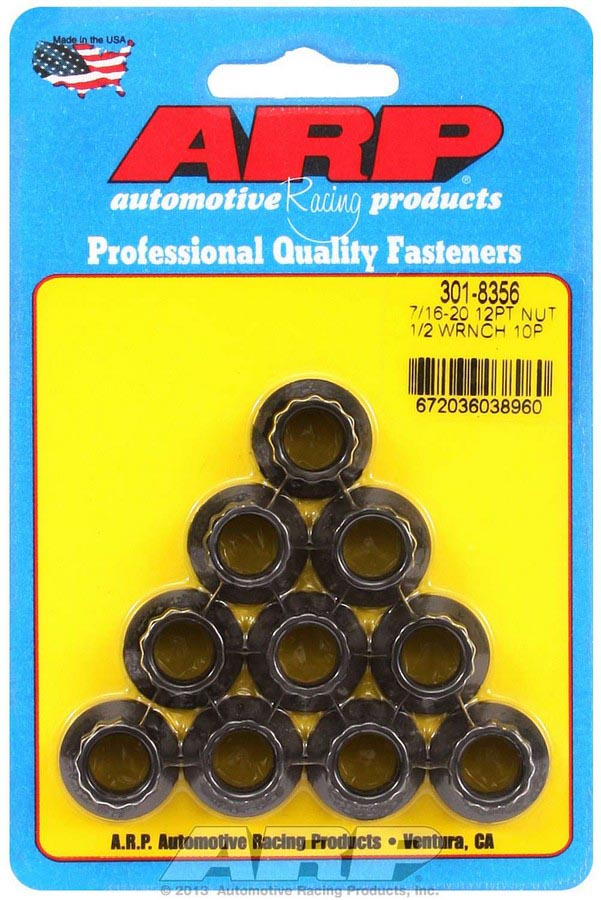 301-8356 0.43 in.-20 12 Point Chrome Moly Nut Kit, Pack of 10