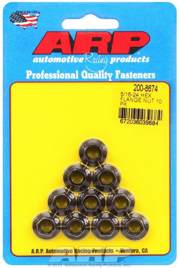 200-8674 0.31 in.-24 Hex Nut Kit with Flange, Pack of 10